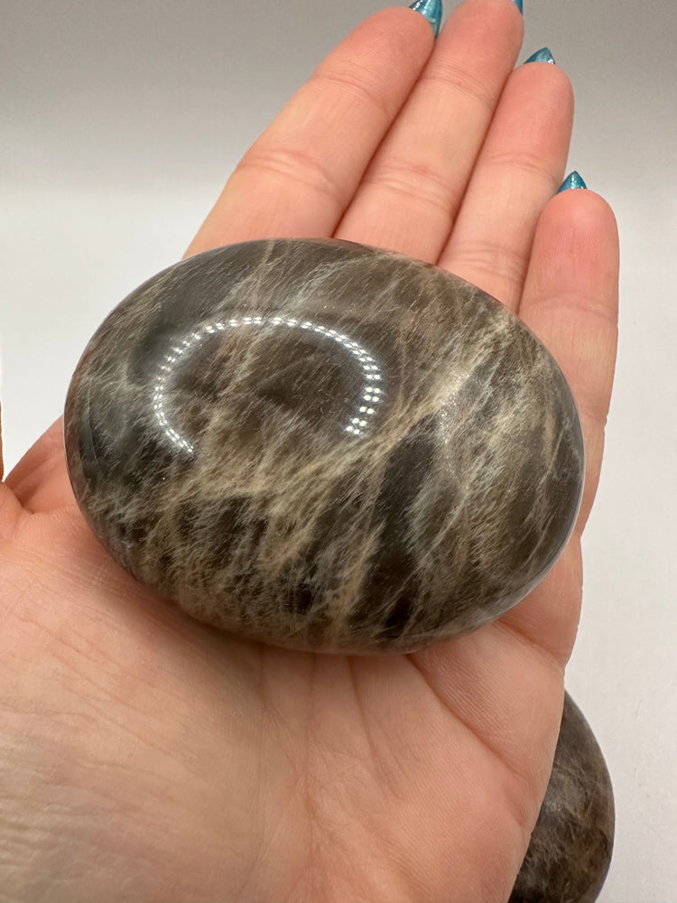 Black Moonstone Palm Stones