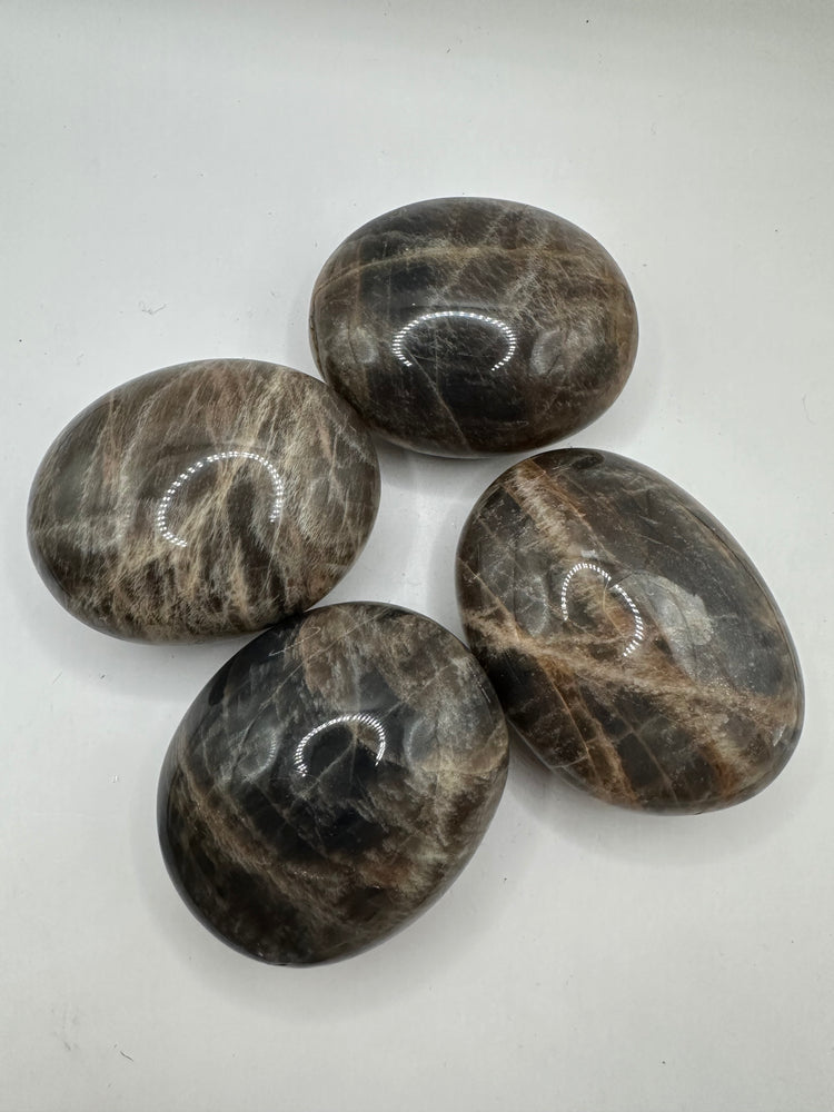 Black Moonstone Palm Stones