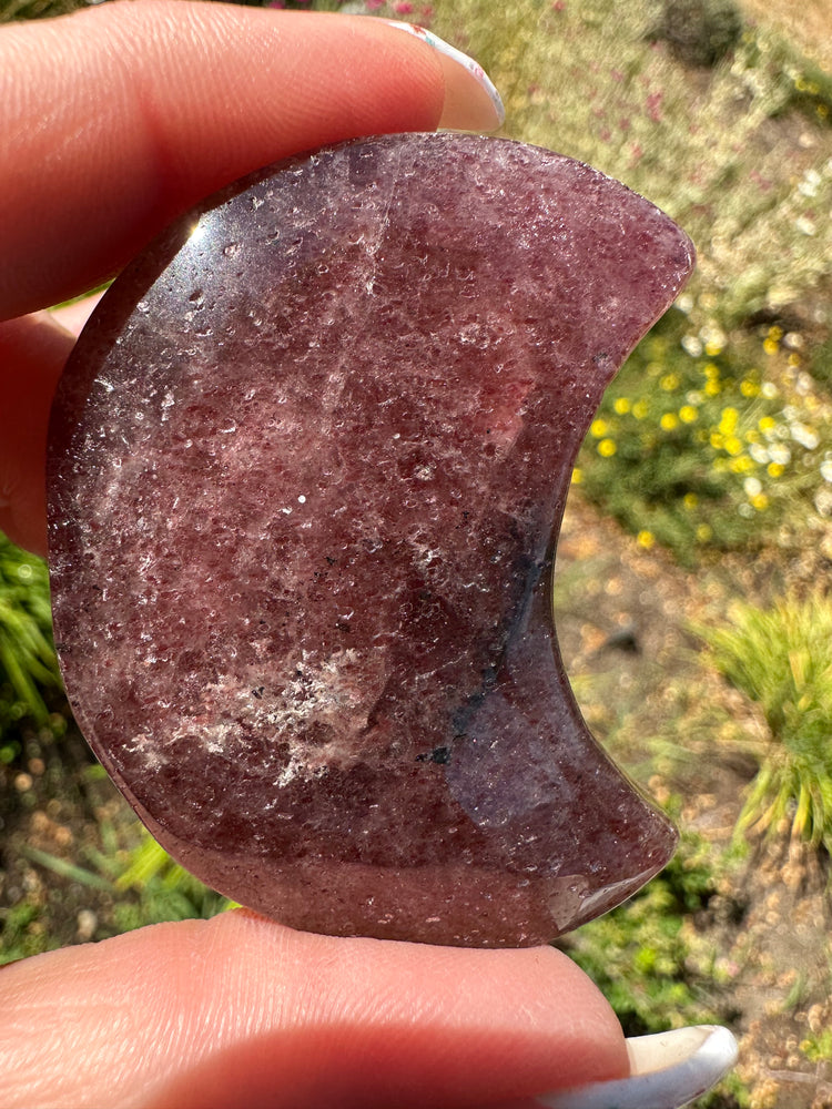Strawberry Quartz Crescent Moons