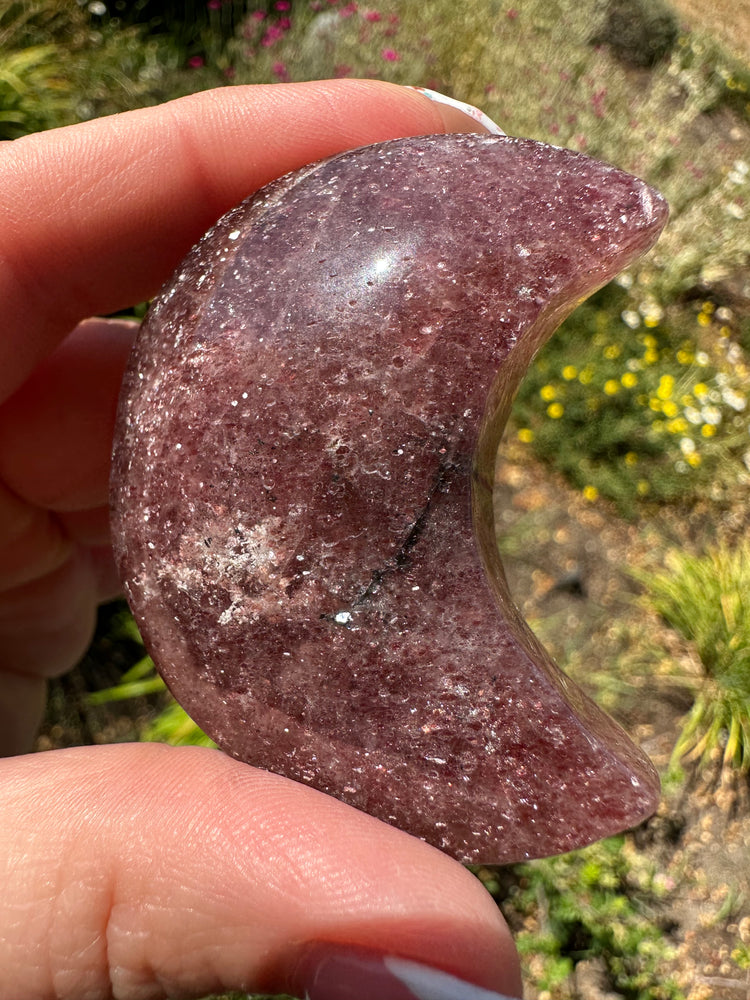 Strawberry Quartz Crescent Moons