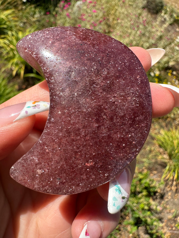 Strawberry Quartz Crescent Moons