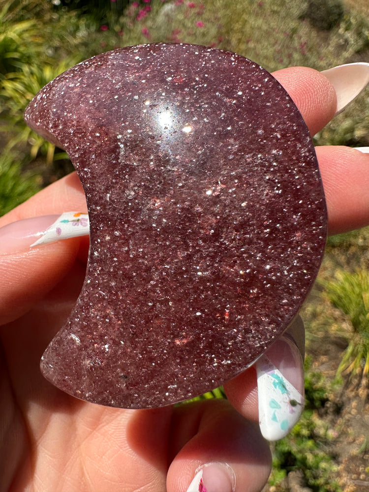 Strawberry Quartz Crescent Moons