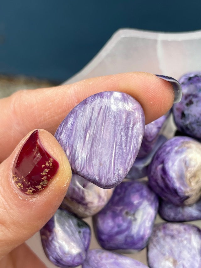 High Quality Charoite Tumbles