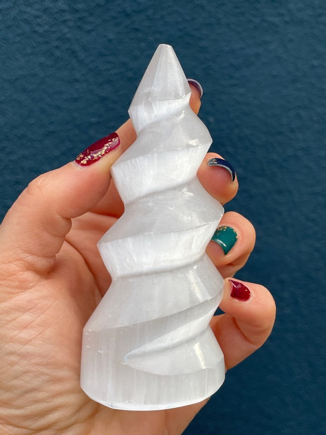 Satin Spar Selenite Spiral