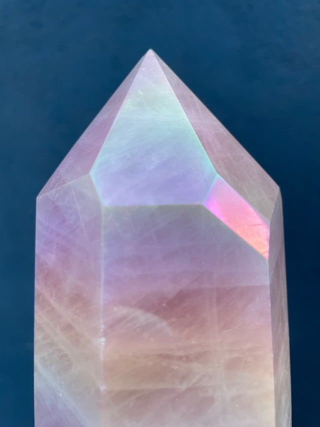 Large Angel Aura Rose Quartz Point