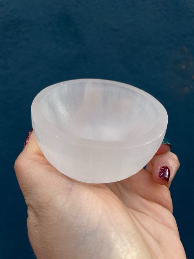Satin Spar Selenite Small Bowl