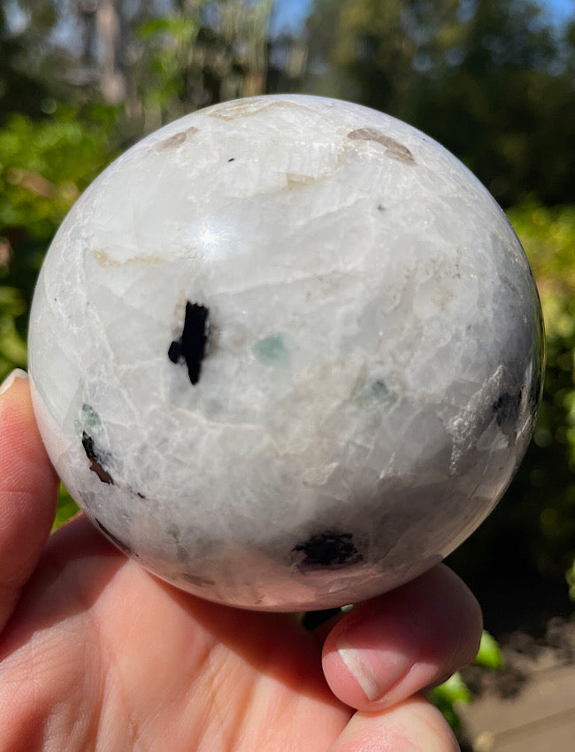 Rainbow Moonstone “White Labradorite” Sphere
