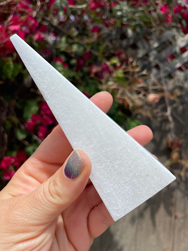 Satin Spar Selenite Pyramid