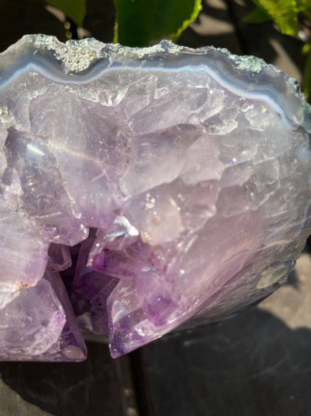 Amethyst on Agate Matrix