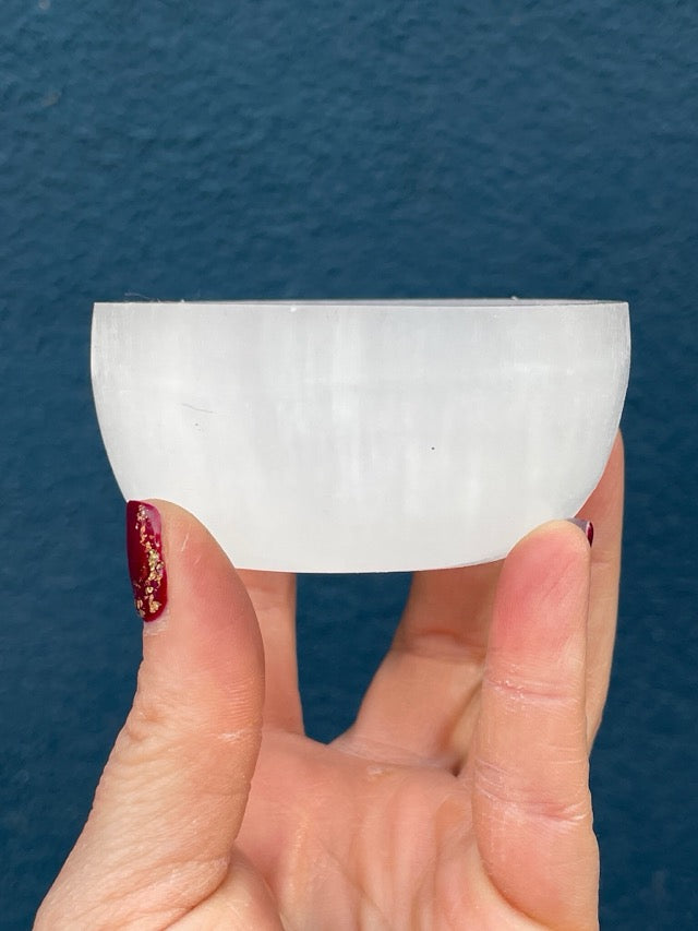 Satin Spar Selenite Small Bowl