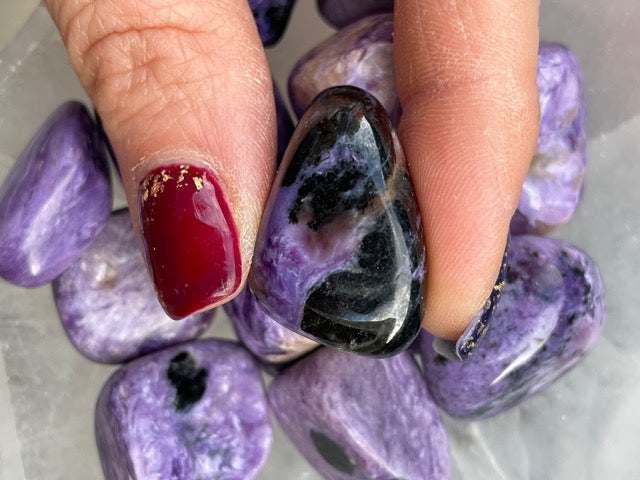 High Quality Charoite Tumbles