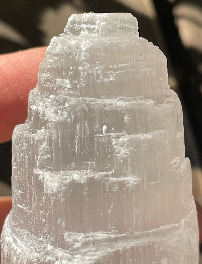 Satin Spar Selenite Mini Tower