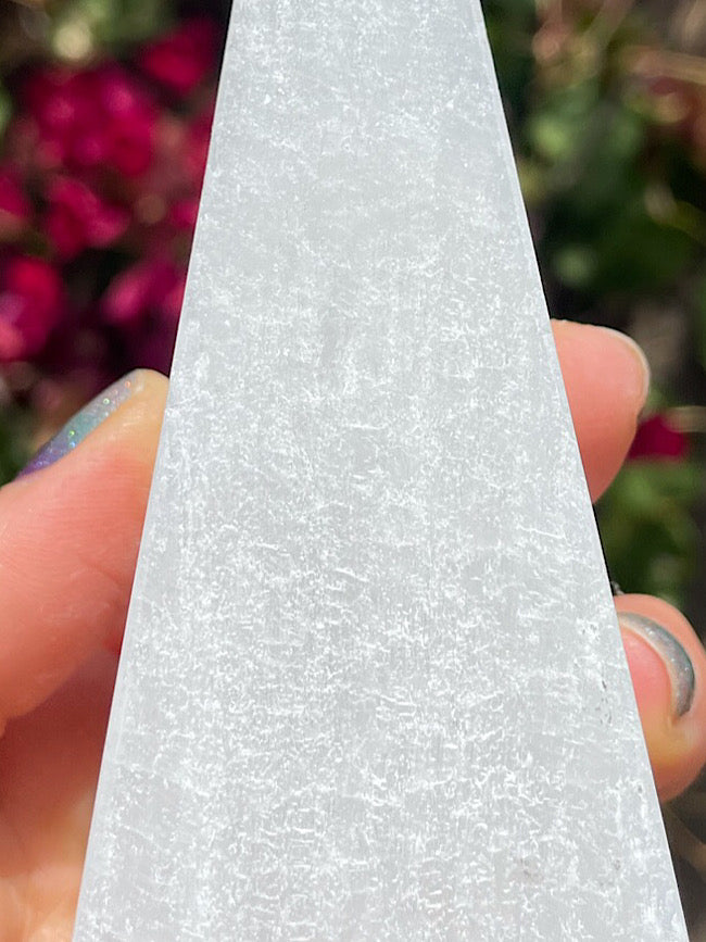 Satin Spar Selenite Pyramid