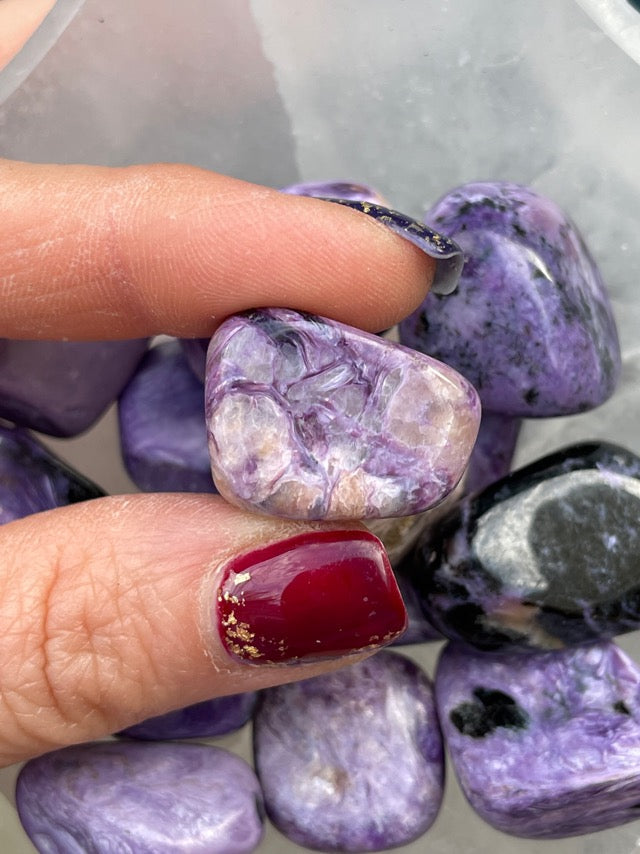 High Quality Charoite Tumbles
