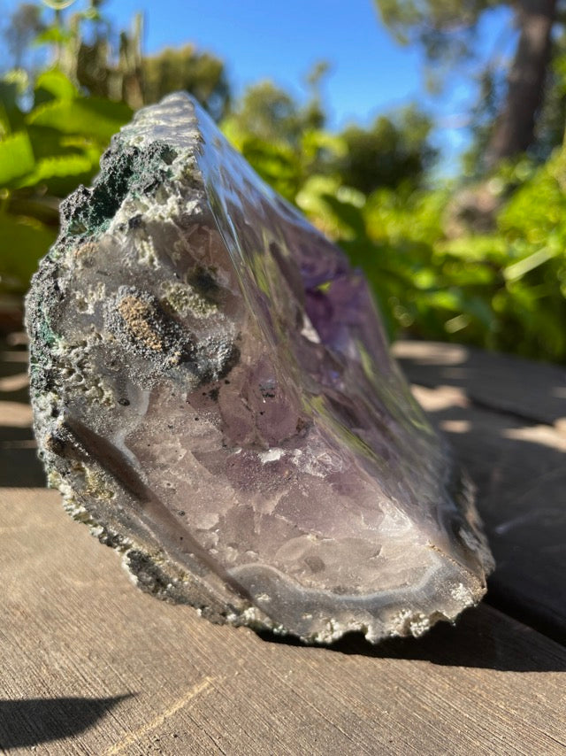 Amethyst on Agate Matrix