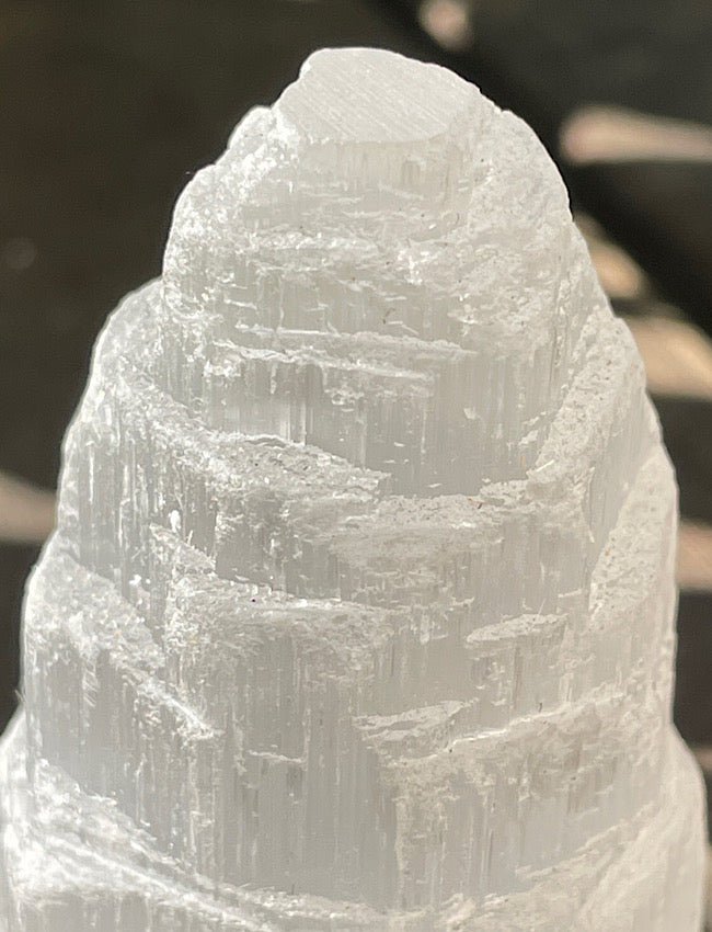 Satin Spar Selenite Mini Tower