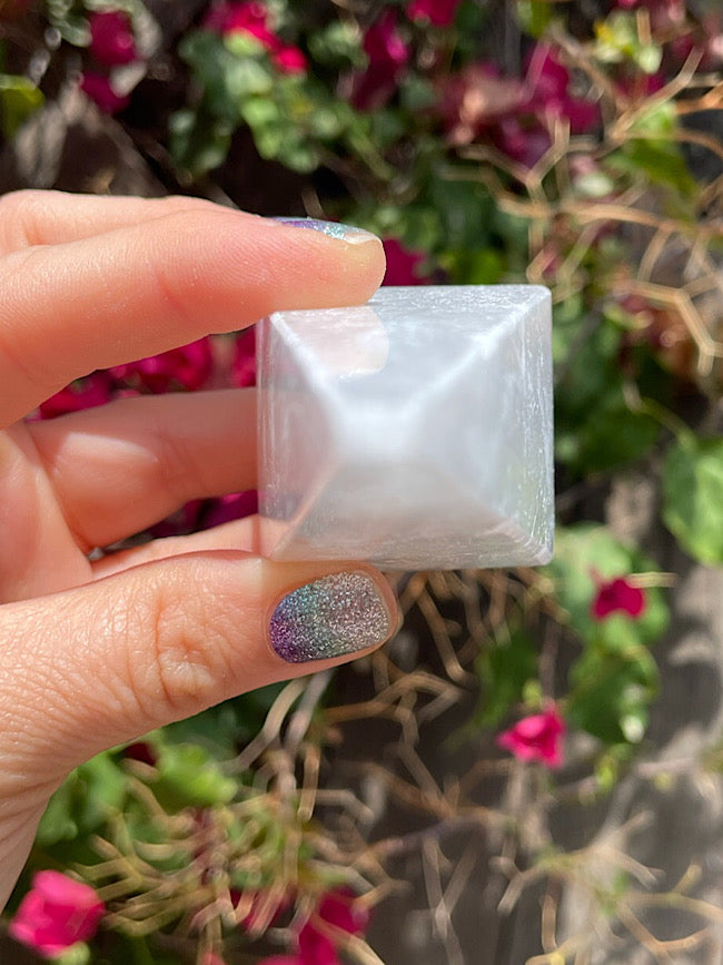 Satin Spar Selenite Pyramid