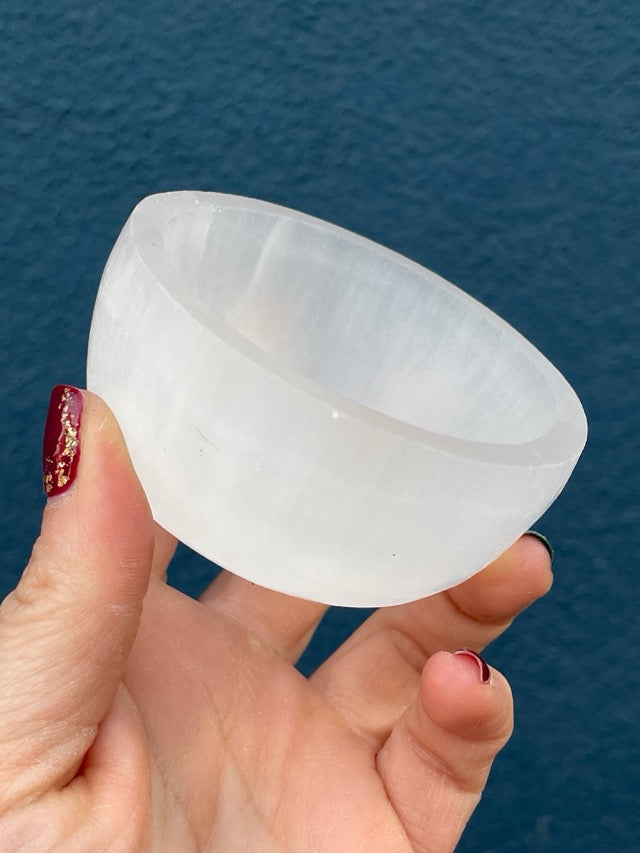 Satin Spar Selenite Small Bowl