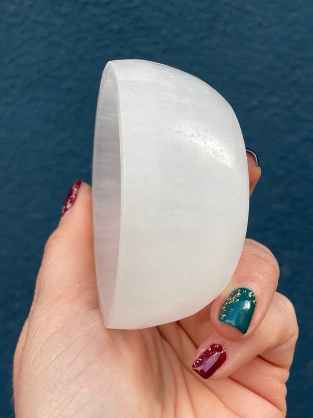 Satin Spar Selenite Small Bowl