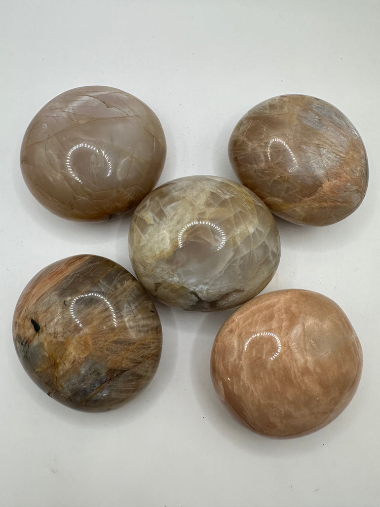 Peach Moonstone Palm Stones