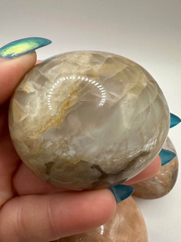 Peach Moonstone Palm Stones