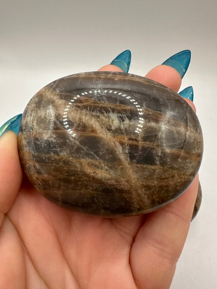 Black Moonstone Palm Stones