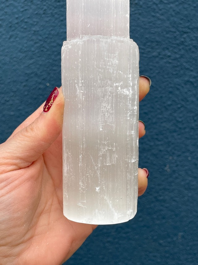 Large Satin Spar Selenite Tower