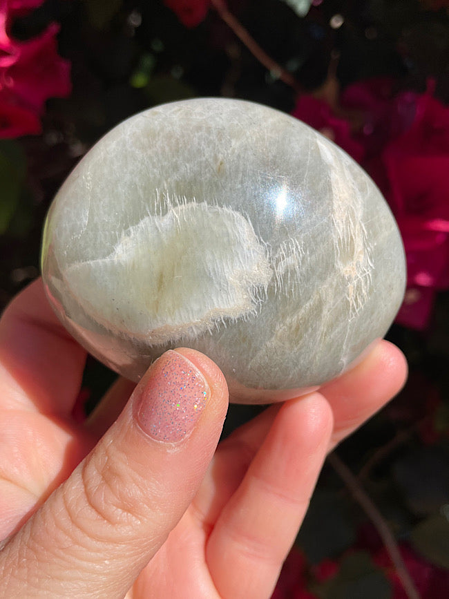 Green Moonstone Palm Stone