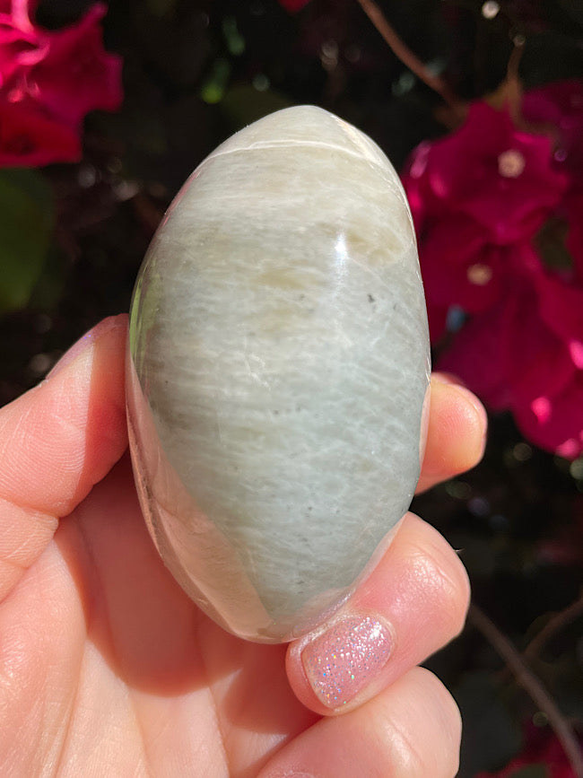 Green Moonstone Palm Stone