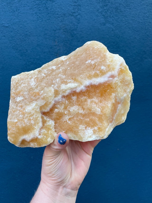 Large Orange Calcite Raw Formation