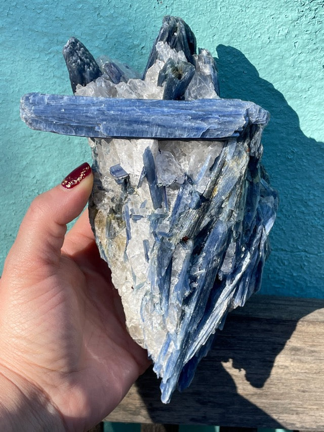 Large Blue Kyanite on Quartz Matrix