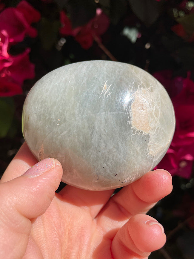 Green Moonstone Palm Stone