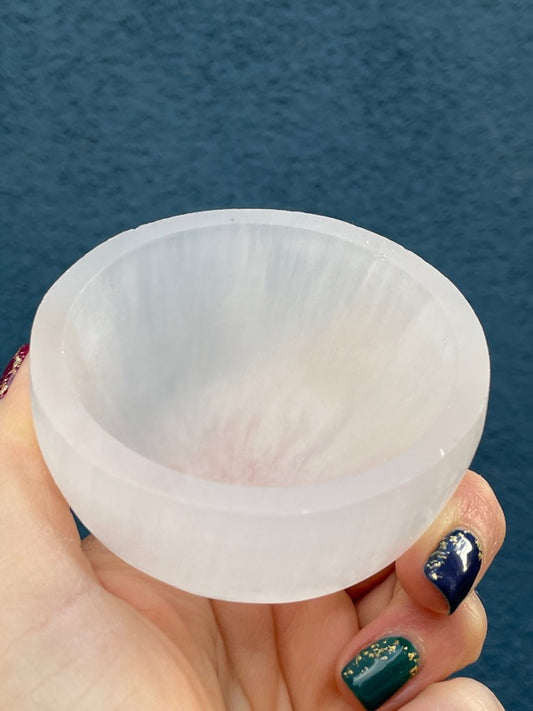 Satin Spar Selenite Small Bowl