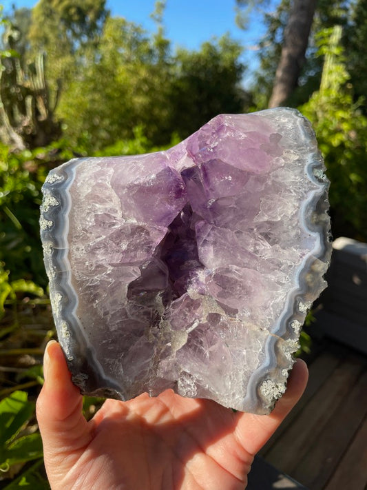 Amethyst on Agate Matrix