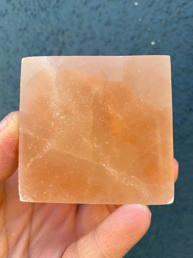 Peach Selenite Pyramid