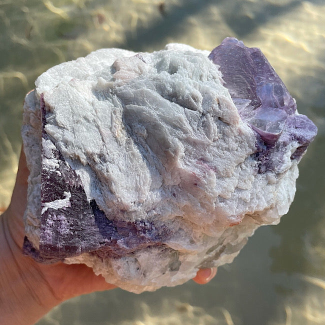 Raw Lepidolite, Quartz, and Muscovite Cluster