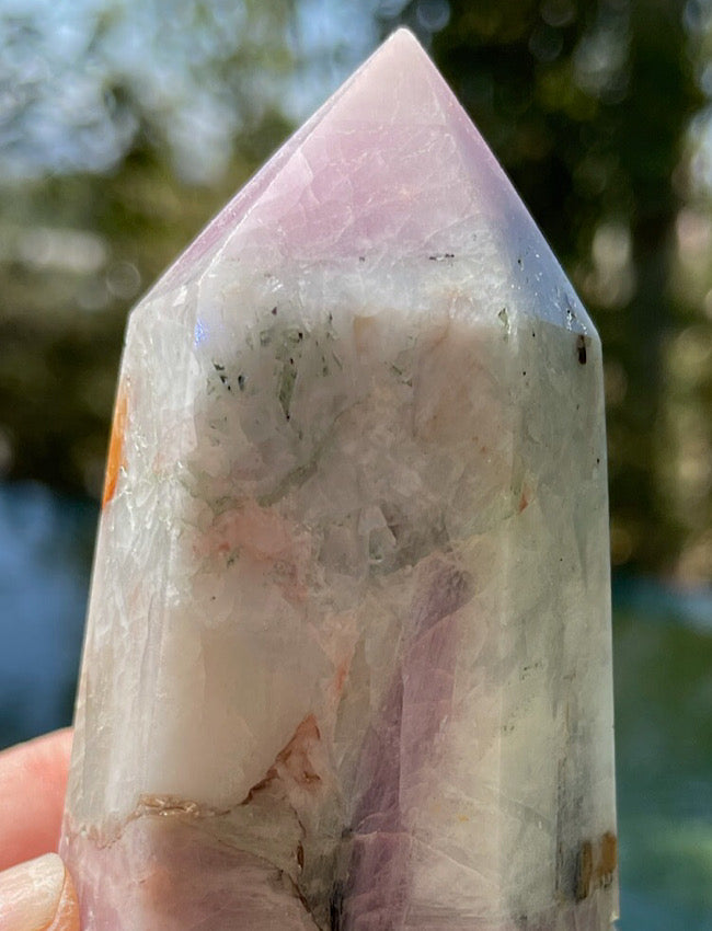 Pink & Green Kunzite Point