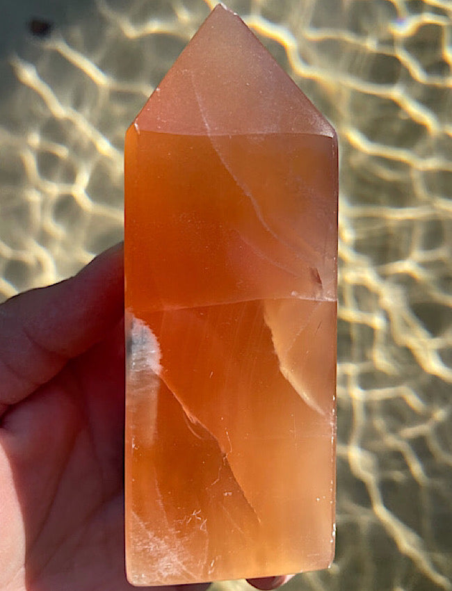 Honey Calcite Point