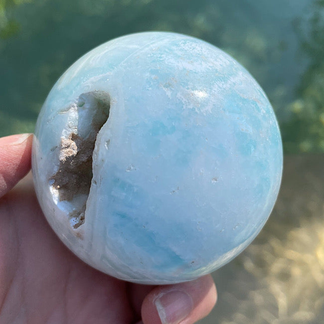 Caribbean Blue Calcite Sphere