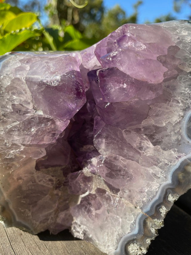 Amethyst on Agate Matrix