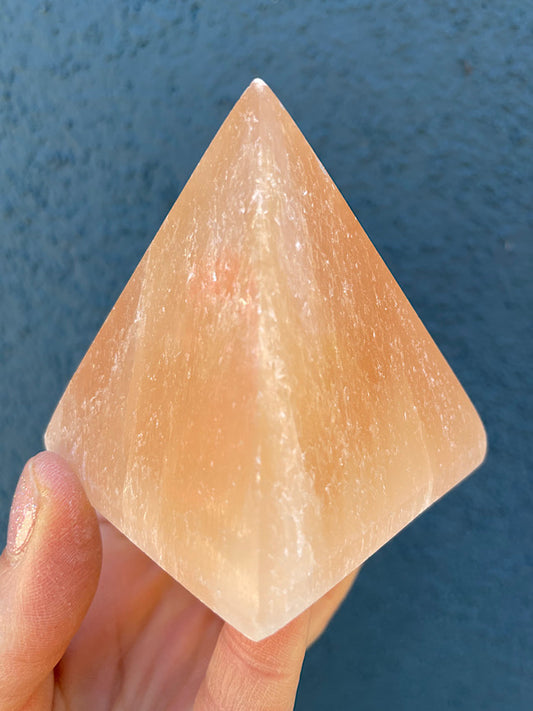 Peach Selenite Pyramid