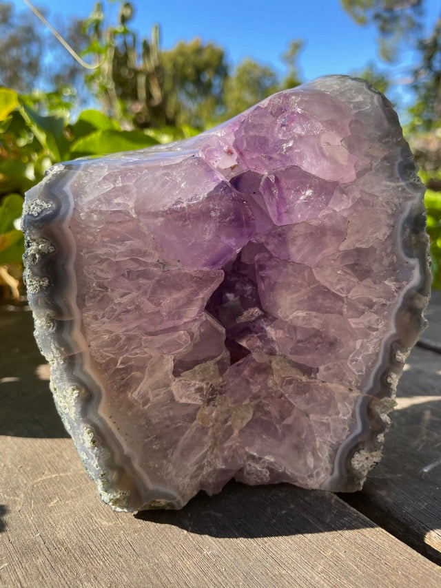 Amethyst on Agate Matrix