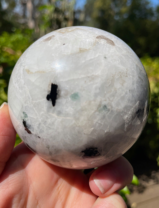 Rainbow Moonstone “White Labradorite” Sphere