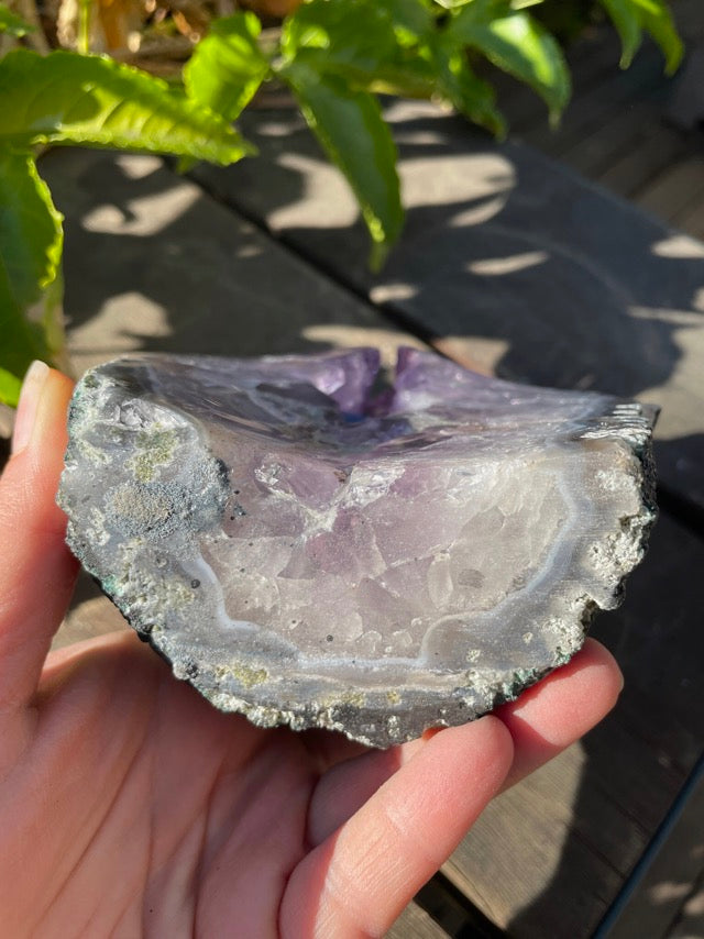 Amethyst on Agate Matrix