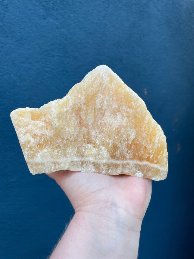 Large Orange Calcite Raw Formation