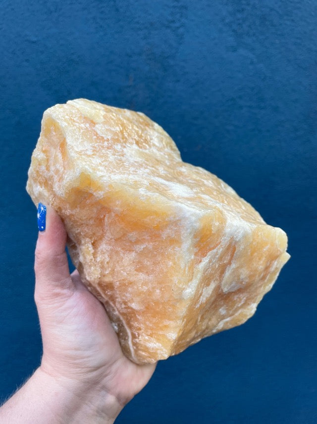 Large Orange Calcite Raw Formation