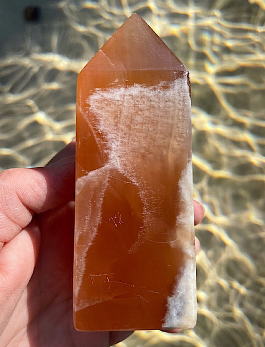 Honey Calcite Point