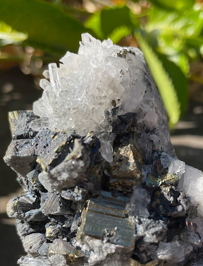 Black Tourmaline, Clear Quartz, and Pyrite Cluster