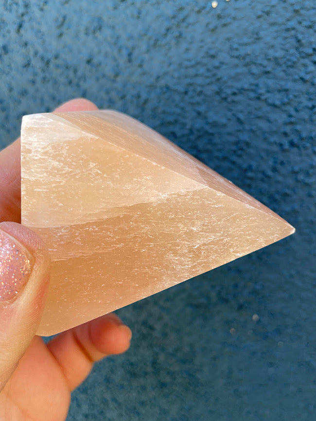 Peach Selenite Pyramid