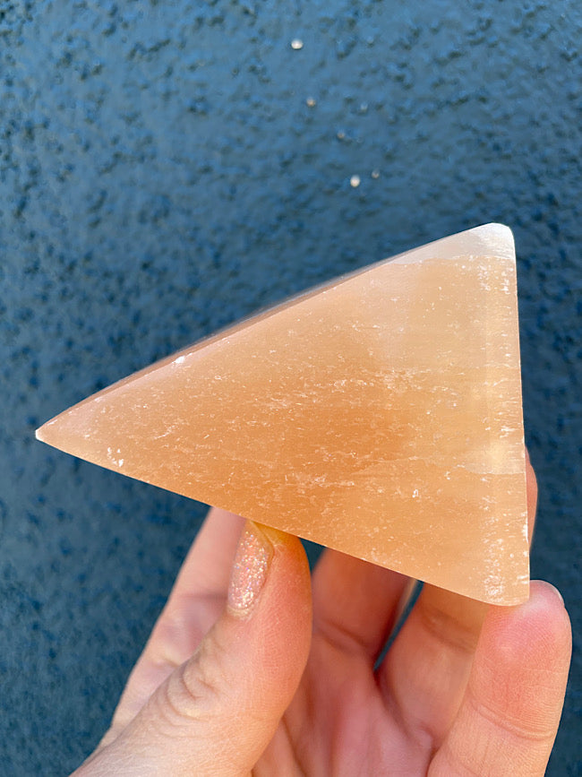 Peach Selenite Pyramid